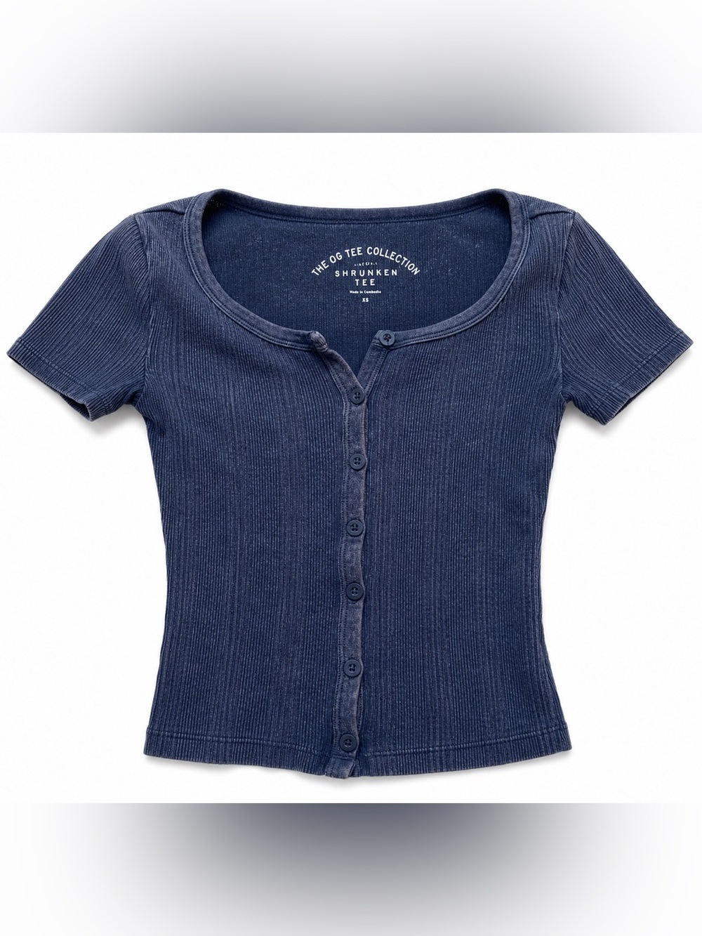 Aeropostale OG Shrunken Tee Blue Button Up XS